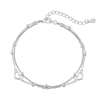 [Polaidi Jewelry ]Dainty Double Layer Love Heart Bracelet
