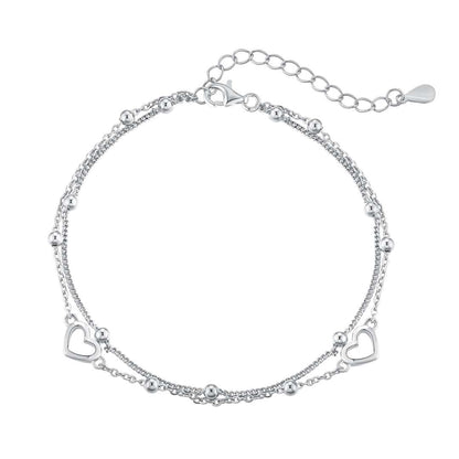 [Polaidi Jewelry]Dainty Double Layer Love Heart Bracelet