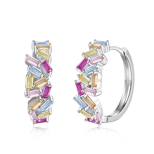 [Polaidi Jewelry ]Dazzling Colorful Emerald Cut Daily Earrings