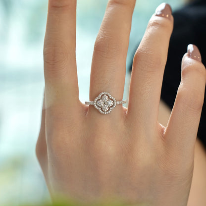 [Polaidi Jewelry]Four Leaf Clover Flower Design Ring