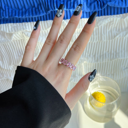 [Polaidi Jewelry]Dainty Elongated Cushion Cut Tennis Ring