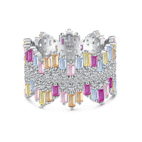 [Polaidi Jewelry ]Luxurious Colorful Radiant Cut Daily Ring