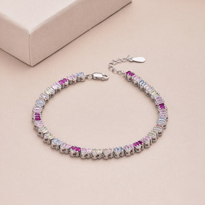 [Polaidi Jewelry]Delicate Colorful Emerald Cut Party Bracelet