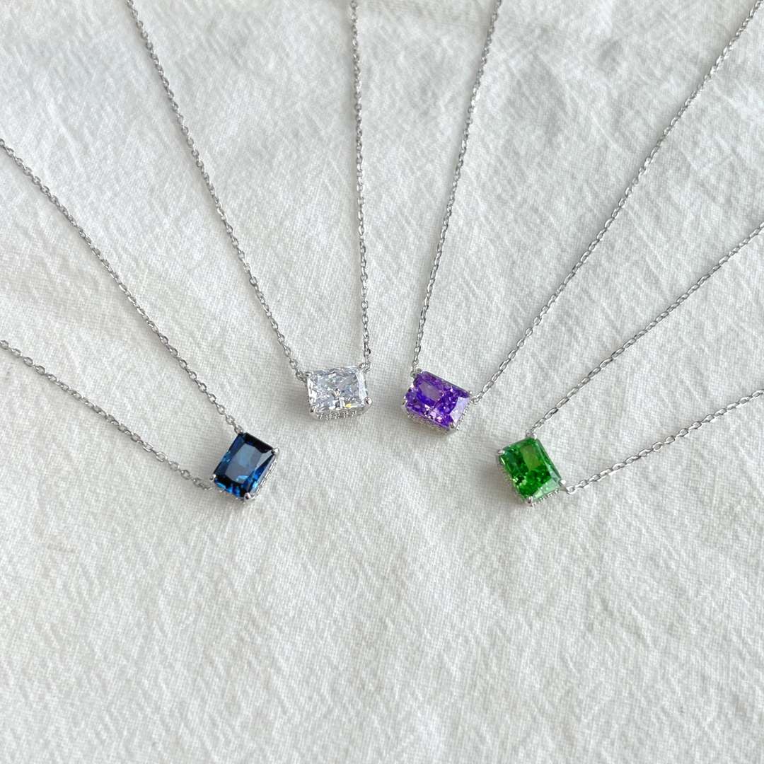 [Polaidi Jewelry]Luxurious Square Shape Colorful Necalack