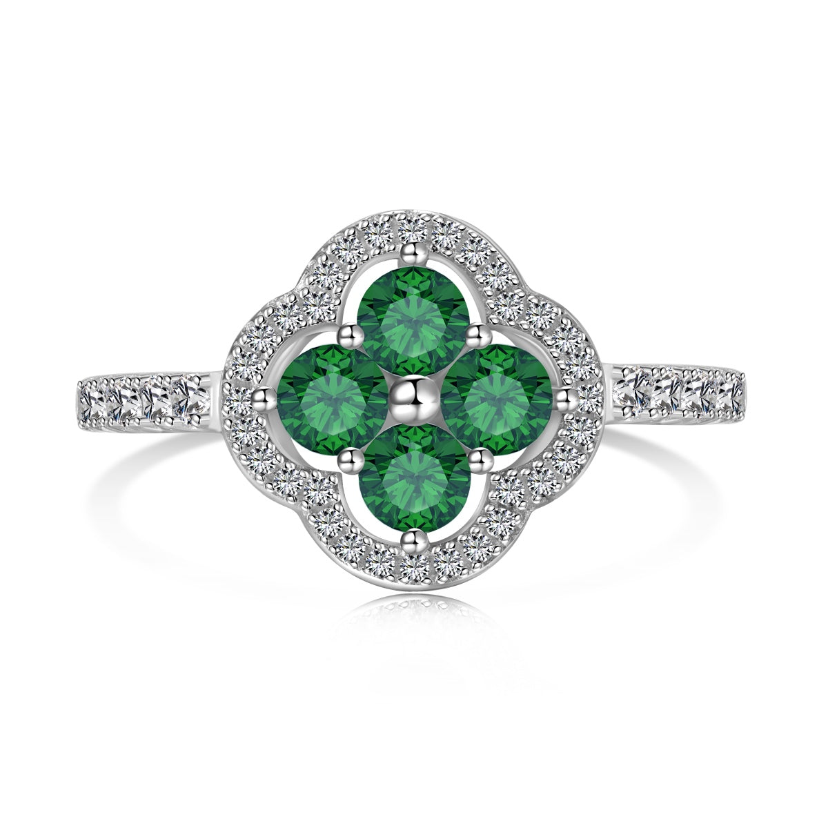 [Polaidi Jewelry]Four Leaf Clover Flower Design Ring