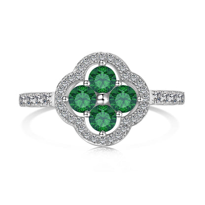 [Polaidi Jewelry]Four Leaf Clover Flower Design Ring
