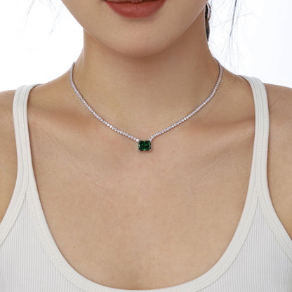 [Polaidi Jewelry]4.0 Carat Elegant Radiant Cut Necklace
