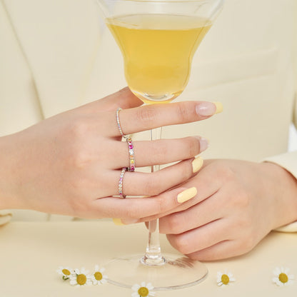 [Polaidi Jewelry]Dazzling Lustrous Round Cut Tennis Ring