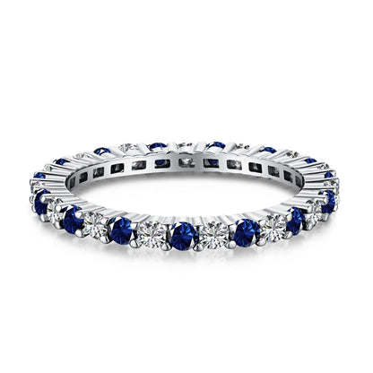 [Polaidi Jewelry]Exquisite Colorful Round Cut Tennis Ring