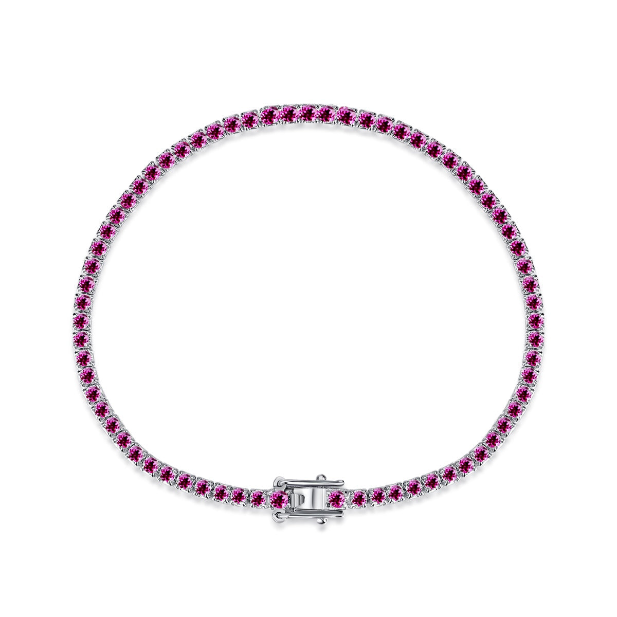 [Polaidi Jewelry]Dazzling Colorful Round Cut Daily Bracelet