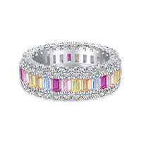 [Polaidi Jewelry ]Dainty Colorful Radiant Cut Daily Ring