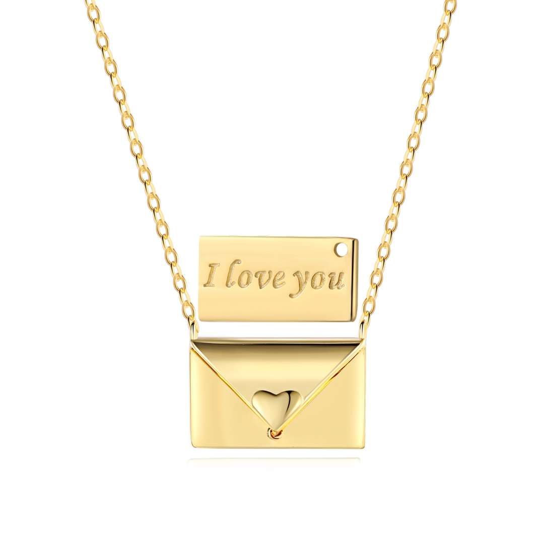 [Polaidi Jewelry]Envelope Heart Shape Mother's Day Necklace