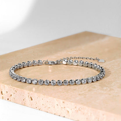 [Polaidi Jewelry]Ornate  Sparkling Round Cut Daily Bracelet