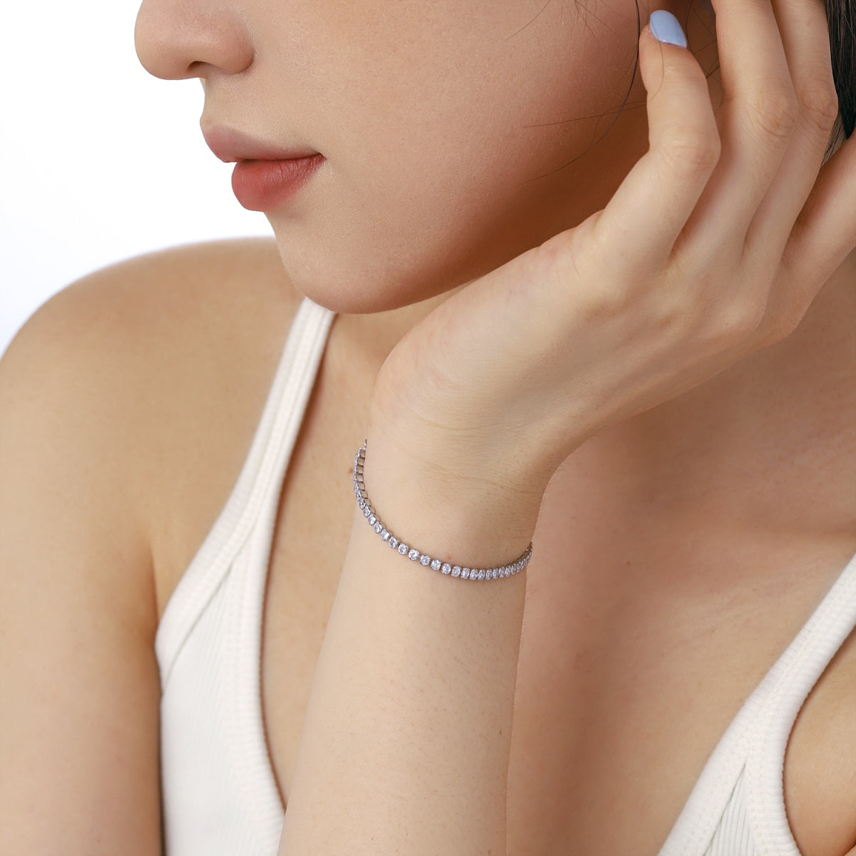 [Polaidi Jewelry]Dazzling Sparkling Round Cut Daily Bracelet
