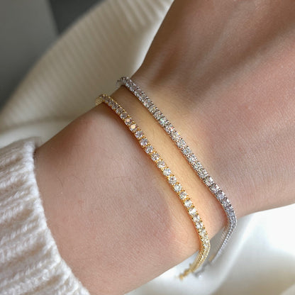 [Polaidi Jewelry]Radiant Shinning Princess Cut Tennis Bracelet