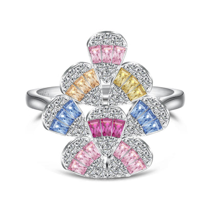 [Polaidi Jewelry]Sparkling Colorful Water Drop Shape Daily Ring