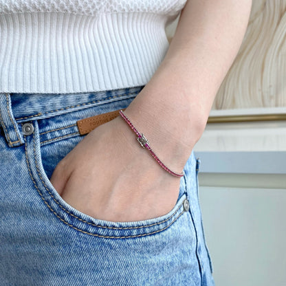 [Polaidi Jewelry]Dazzling Colorful Round Cut Daily Bracelet