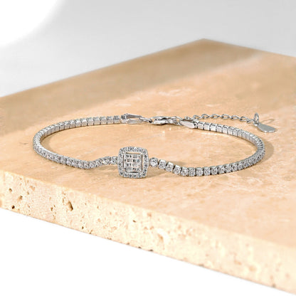 [Polaidi Jewelry]Luxurious Dazzling Square Shape Banquet Bracelet