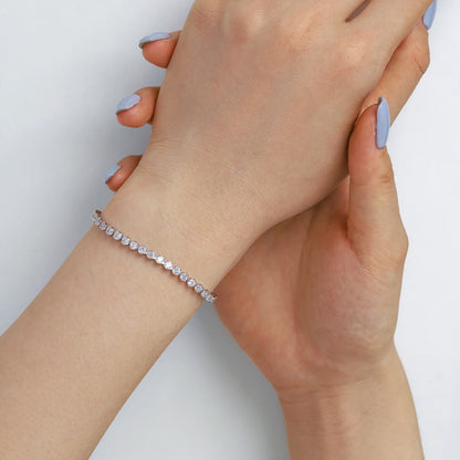 [Polaidi Jewelry]Ornate  Sparkling Round Cut Daily Bracelet