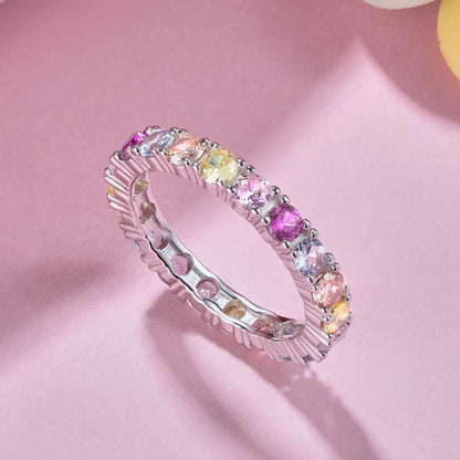 [Polaidi Jewelry]Dazzling Lustrous Round Cut Tennis Ring