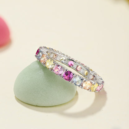 [Polaidi Jewelry]Dazzling Lustrous Round Cut Tennis Ring