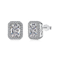 [Polaidi Jewelry ]1.0 Carat Luxurious Dainty Emerald Cut Daily Earrings