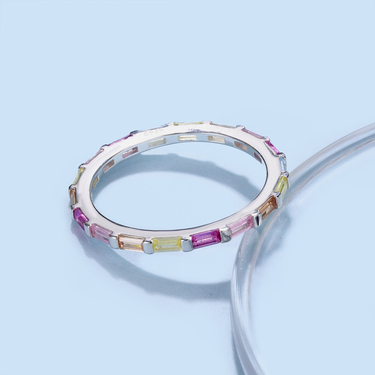 [Polaidi Jewelry]Exquisite Multicolored Emerald Cut Daily Ring