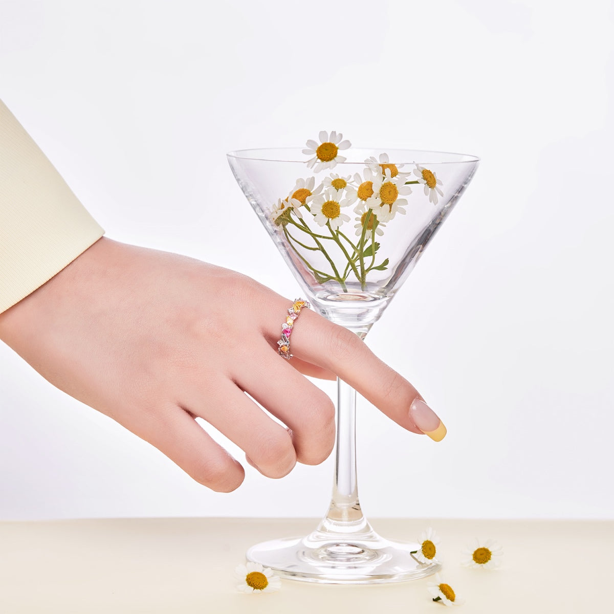[Polaidi Jewelry]Dazzling Polychromatic Multi cut Daily Ring