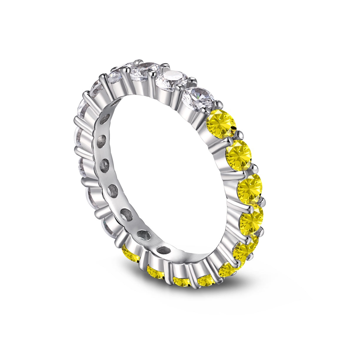 [Polaidi Jewelry]Sparkling Round Cut Tennis Ring