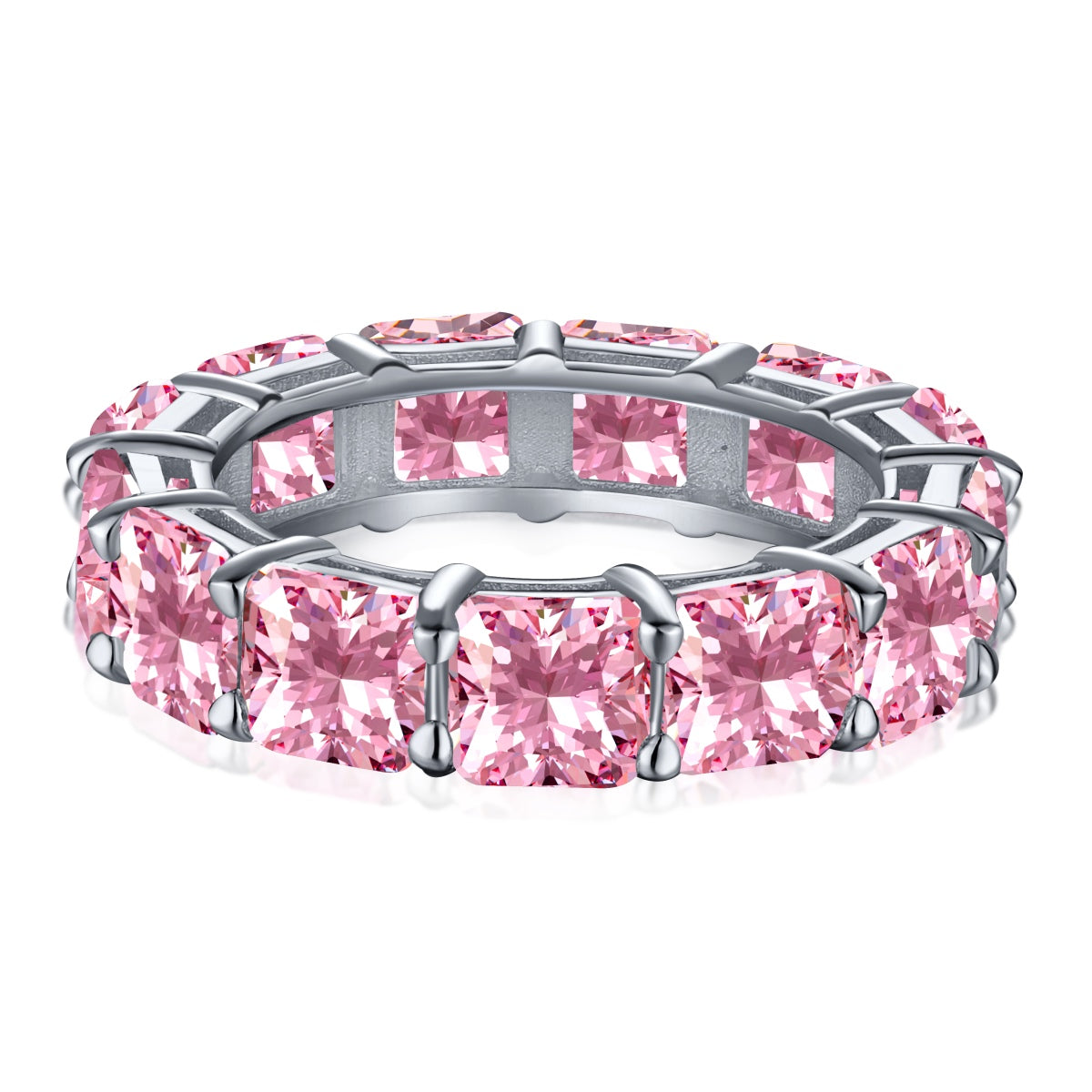 [Polaidi Jewelry]Elegant Princess Cut Tennis Ring