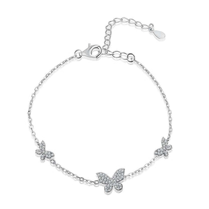 [Polaidi Jewelry]Delicate Butterfly Pendant Bracelet