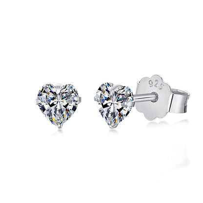 [Polaidi Jewelry]Sparkling Heart Shaped Simple Earrings
