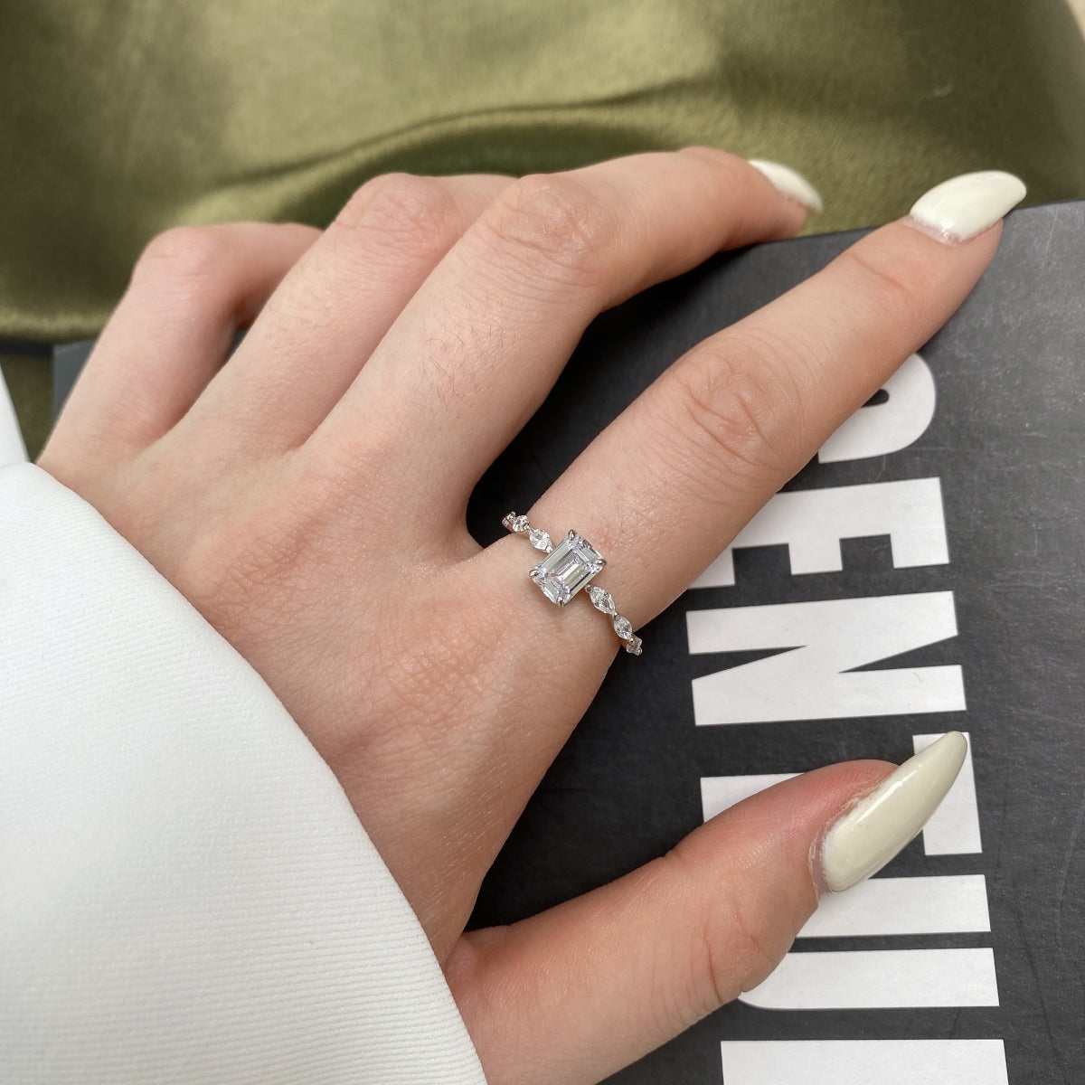 [Polaidi Jewelry]1.0 Carat Dainty Resplendent Radiant Cut Daily Ring
