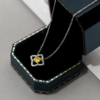 [Polaidi Jewelry]Exquisite Flower Shape Princess Cut Necklace