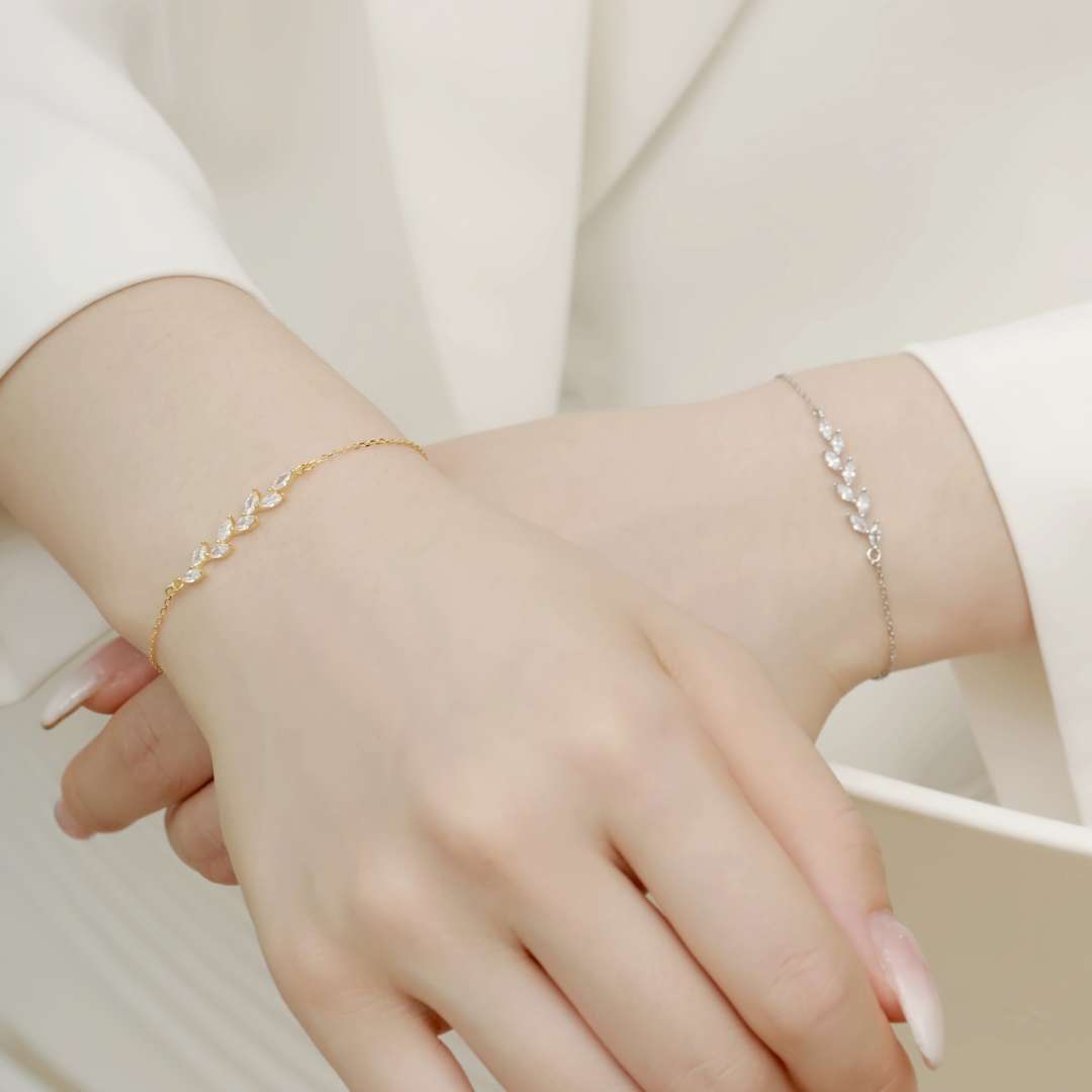 [Polaidi Jewelry]Elegant Wheat Leaves Shape Bracelet