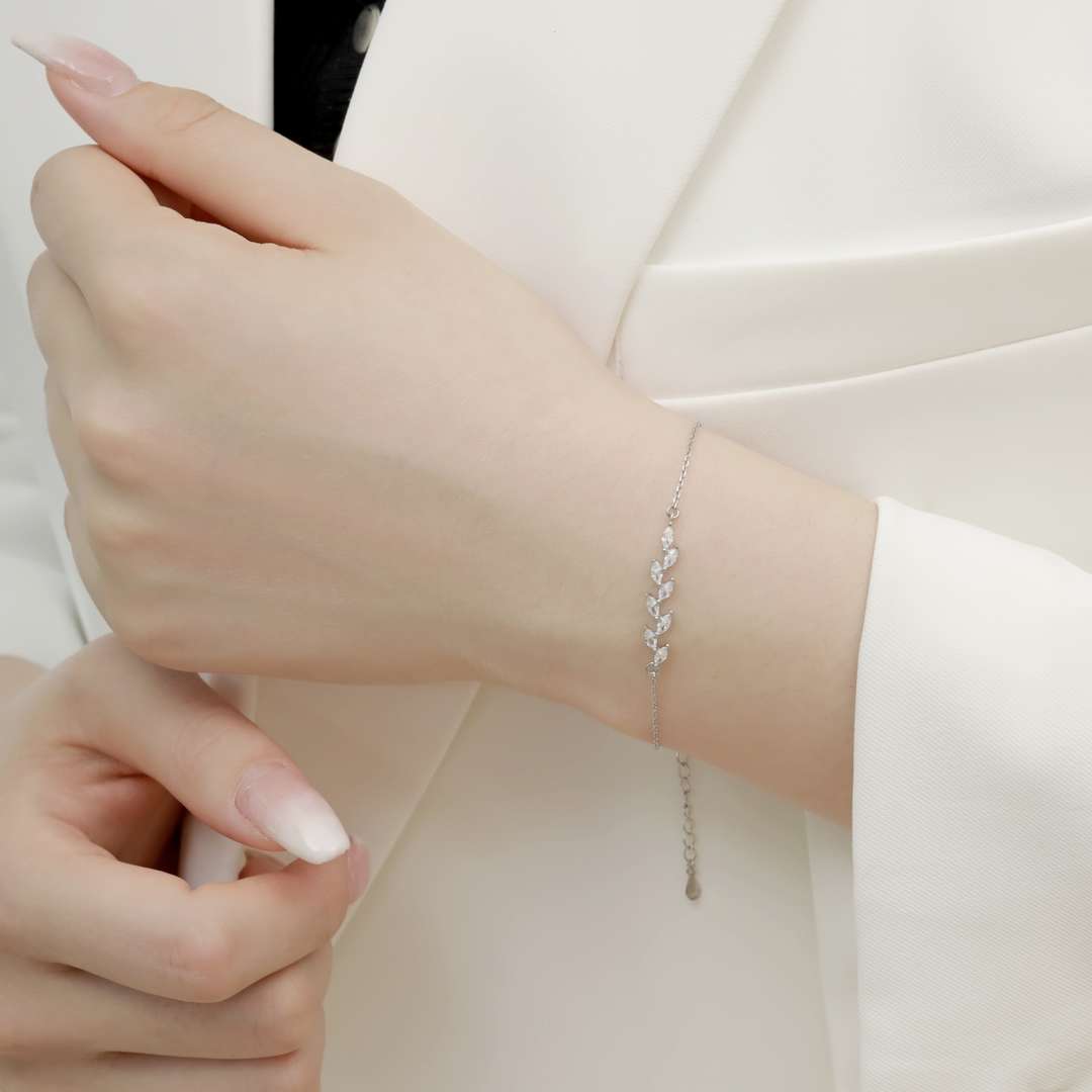 [Polaidi Jewelry]Elegant Wheat Leaves Shape Bracelet