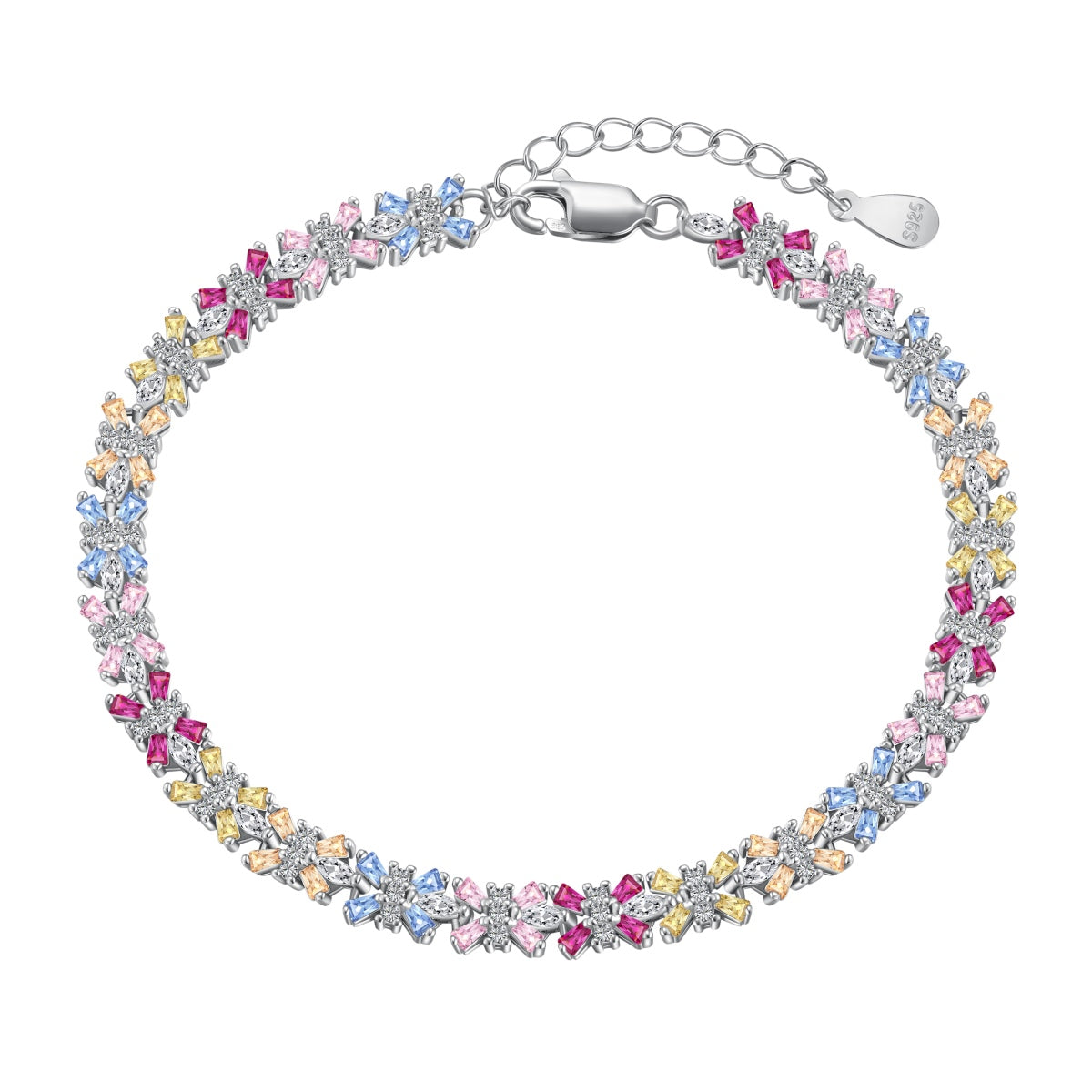 [Polaidi Jewelry]Radiant Colorful Emerald Cut Party Bracelet