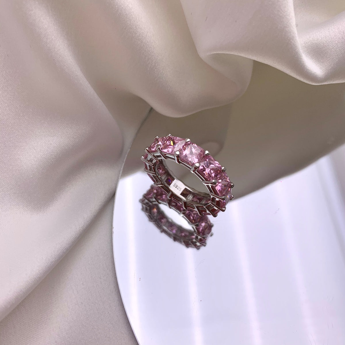 [Polaidi Jewelry]Elegant Princess Cut Tennis Ring