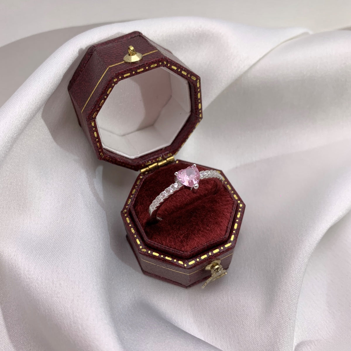 [Polaidi Jewelry]0.5 Carat CaratEternity Charming Heart Shape Lover Ring