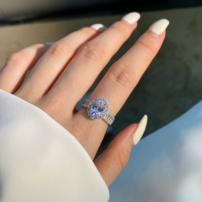 [Polaidi Jewelry]1.5 Carat Dazzling Charming Oval Cut Banquet Ring