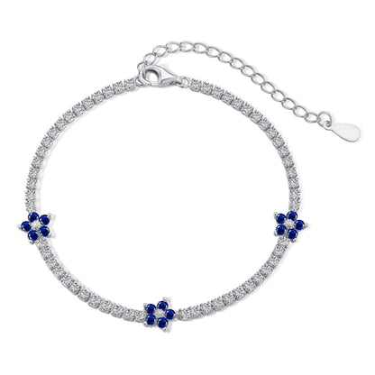 [Polaidi Jewelry]Sparkling Flower Shape Tennis Bracelet