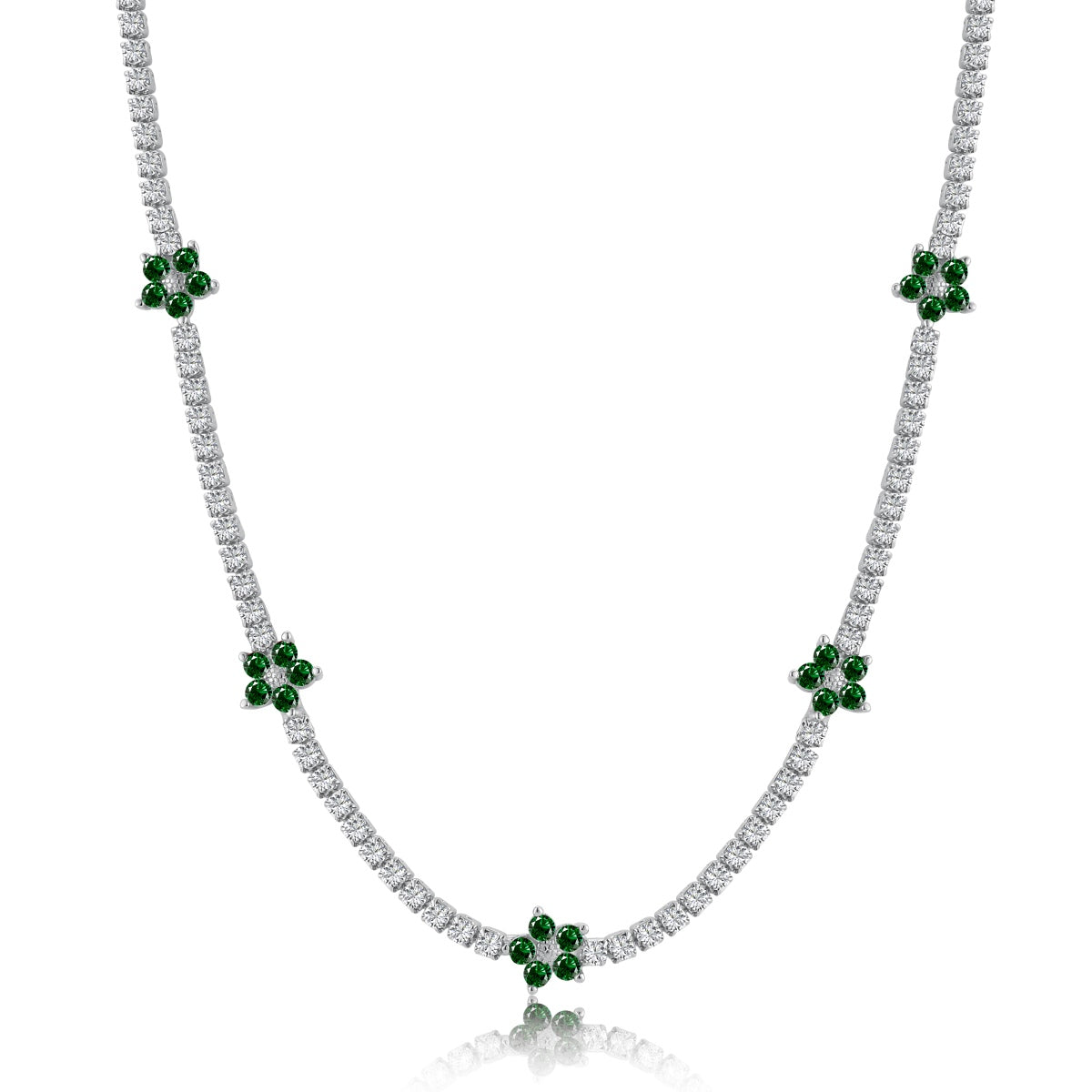 [Polaidi Jewelry]Luxurious Colorful Flower Tennis Necklace