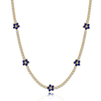 [Polaidi Jewelry ]Luxurious Colorful Flower Tennis Necklace