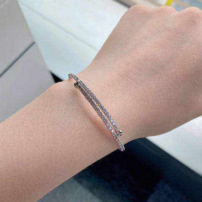 [Polaidi Jewelry]Row of Diamonds Round Fashion Bracelet