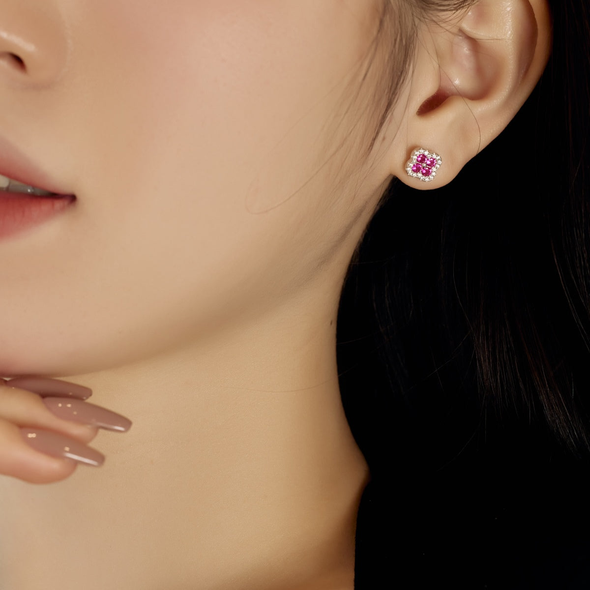 [Polaidi Jewelry]Four-Leaf Clover Flower Shaped Earrings