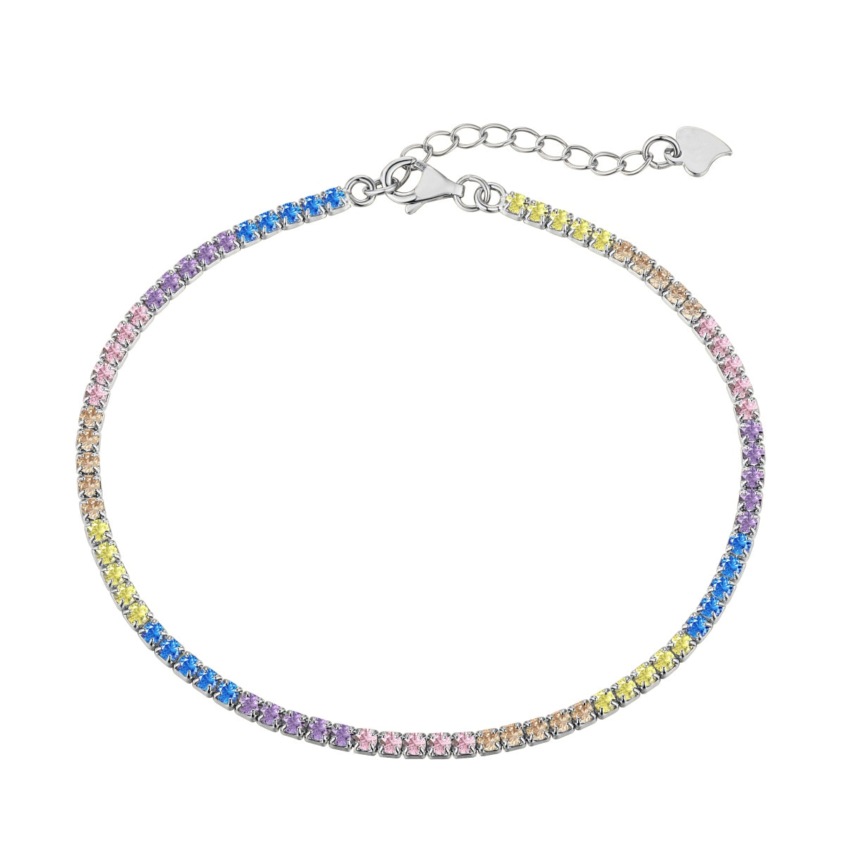 [Polaidi Jewelry]Dazzling Colorful Round Cut Daily Bracelet