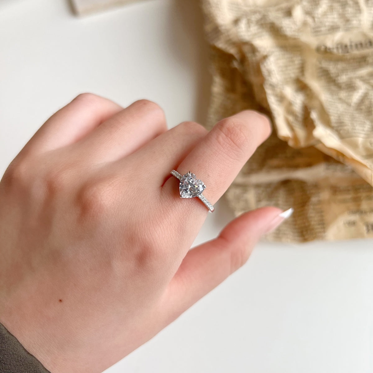 [Polaidi Jewelry]2.0 Carat Dazzling Lustrous Heart Cut Lover Ring