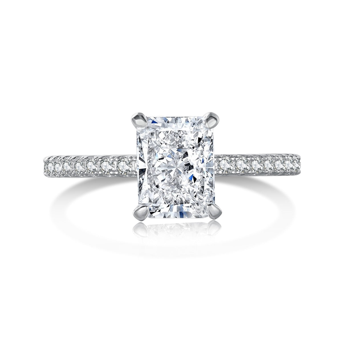 [Polaidi Jewelry]2.0 Carat Dazzling Sparkling Radiant Cut Party Ring