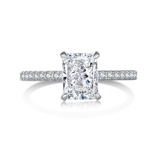 [Polaidi Jewelry]2.0 Carat Dazzling Sparkling Radiant Cut Party Ring