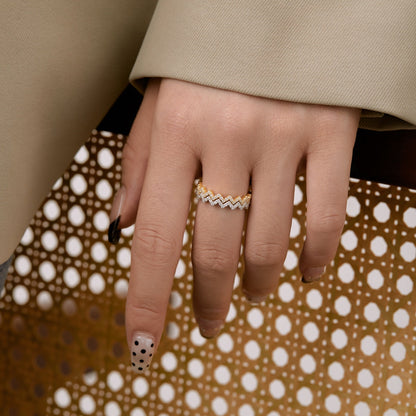 [Polaidi Jewelry]Delicate Enchanting Wave Shape Daily Ring